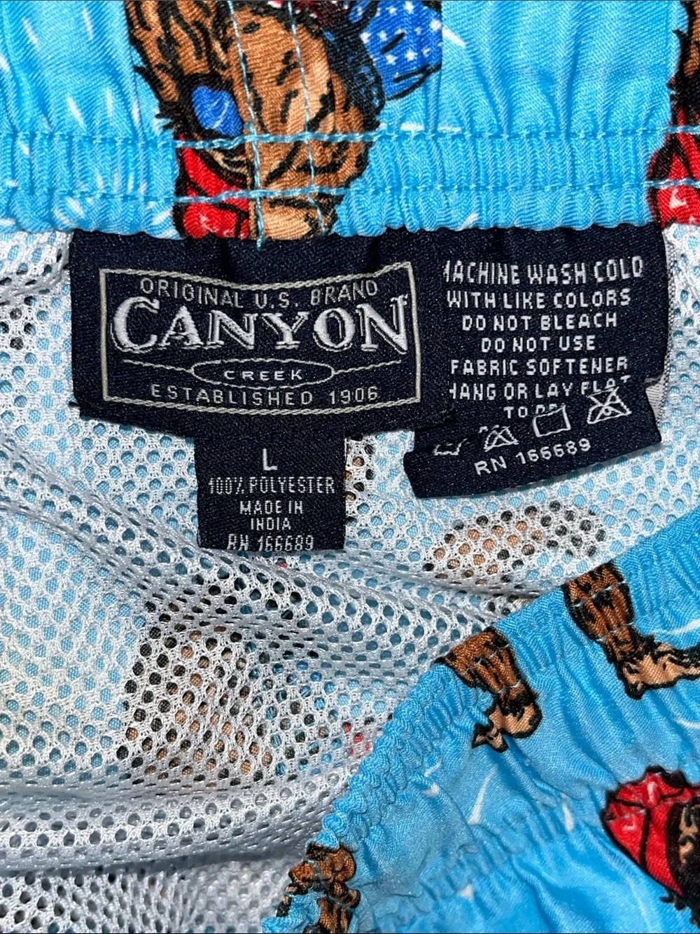Men's Canyon Creek Blue Printed Swim Trunks